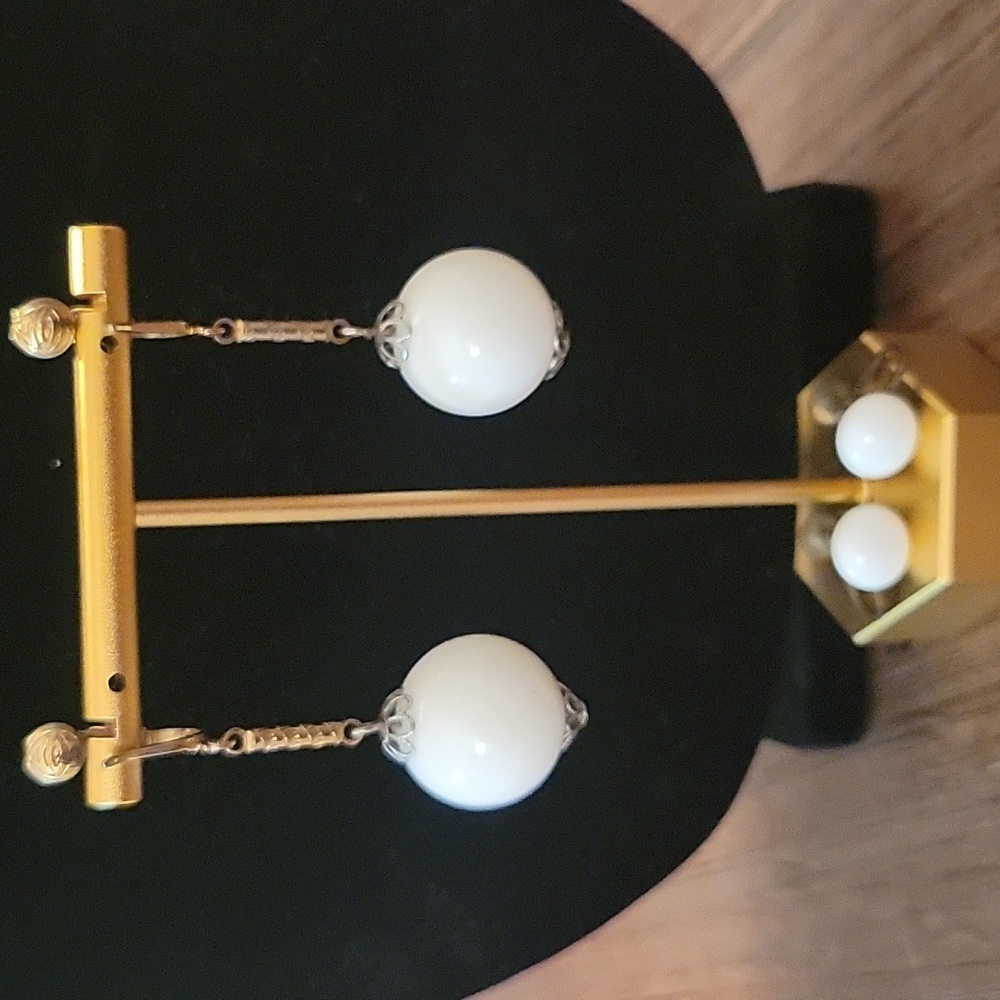Vintage White Bead Clip On Earring Bundle